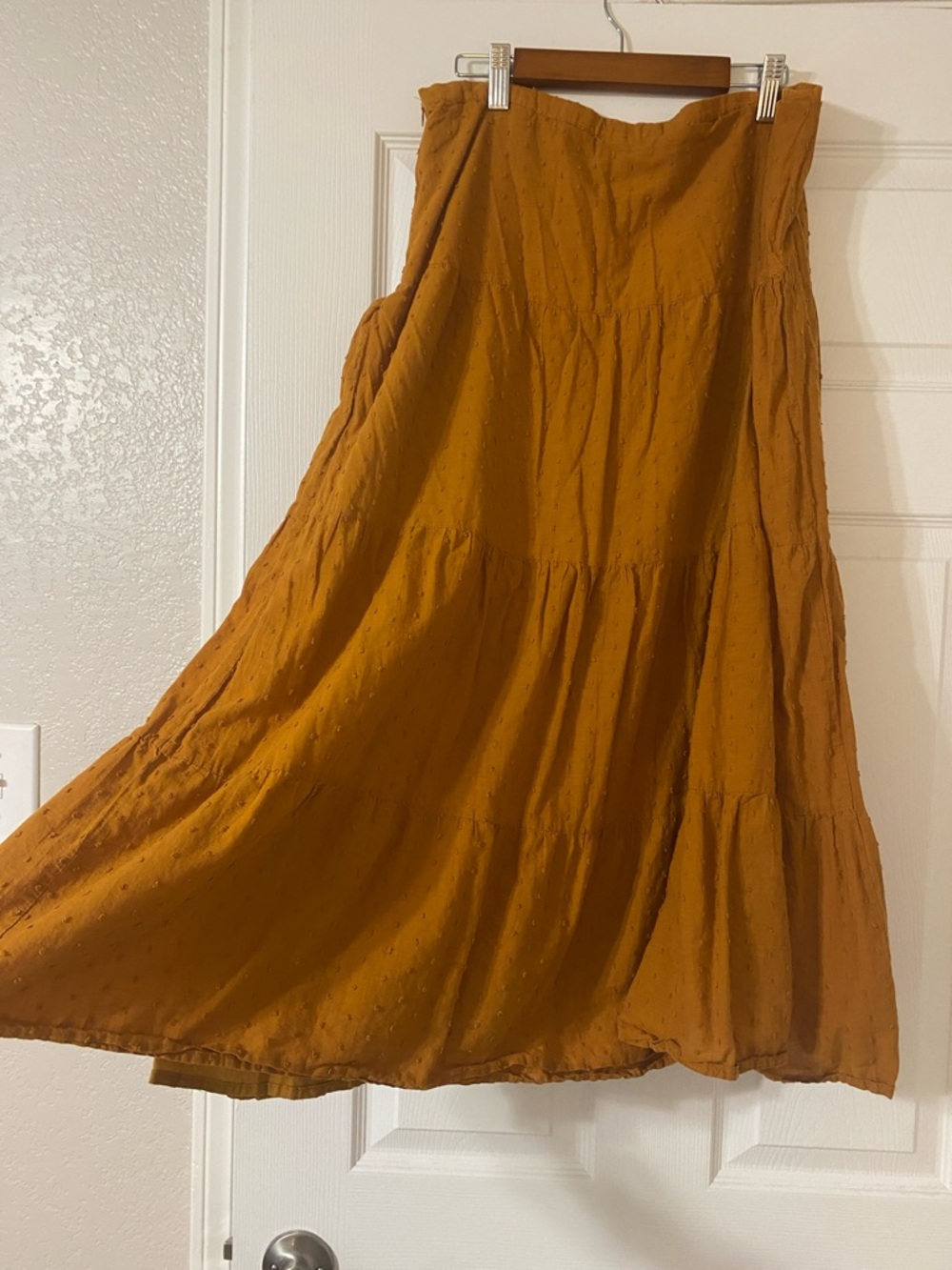 Connection 18 Orange / Yellow Tiered Maxi Skirt 100% Cotton Size Medium - Picture 2 of 7